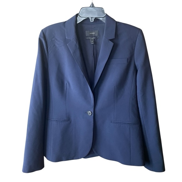 J. Crew Jackets & Blazers - J. Crew Bi Stretch Tollegno 1900 women’s tall wool blazer jacket 12T navy blue